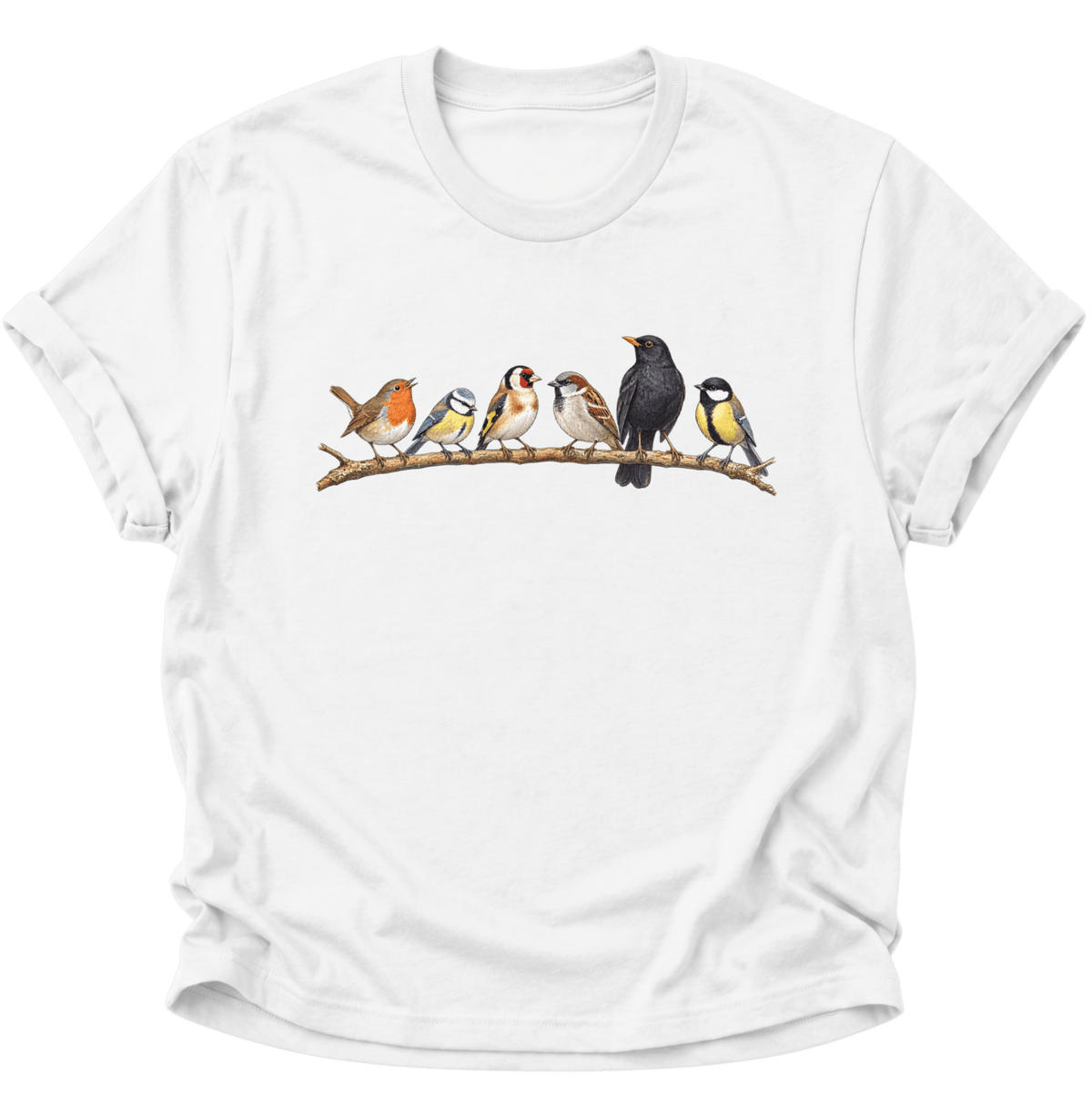 Gartenvögel Vogelbeobachter Unisex T-Shirt Weiß - PINE & RIVER