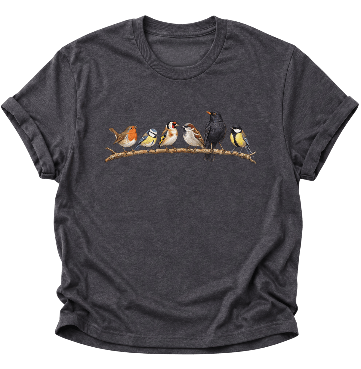 Gartenvögel Vogelbeobachter Unisex T-Shirt Dark Heather - PINE & RIVER