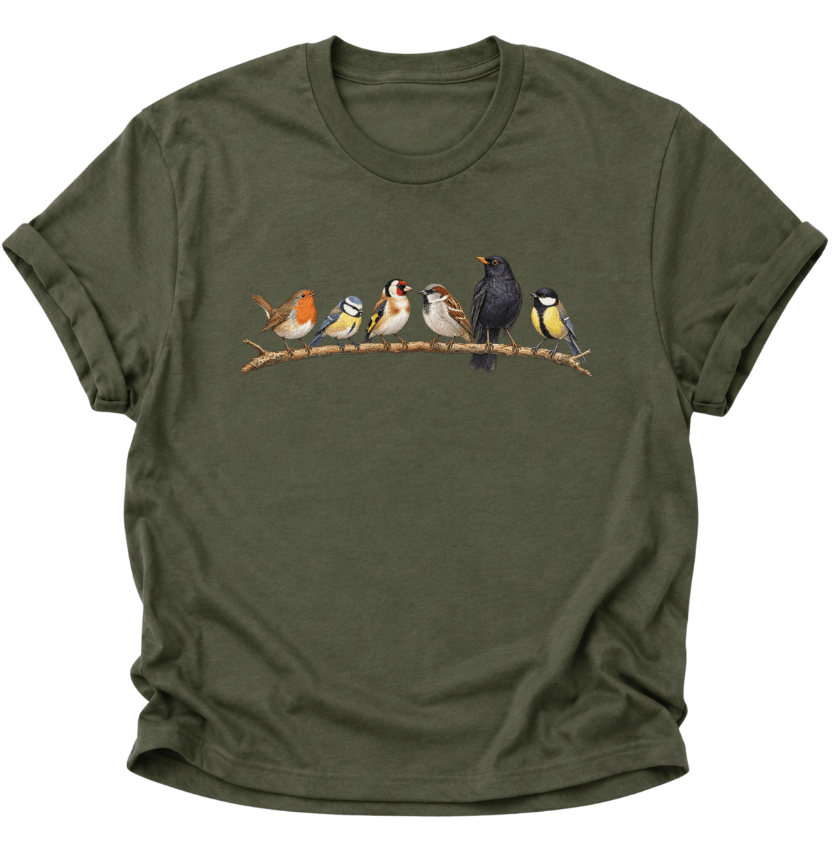Gartenvögel Vogelbeobachter Unisex T-Shirt Military Green - PINE & RIVER