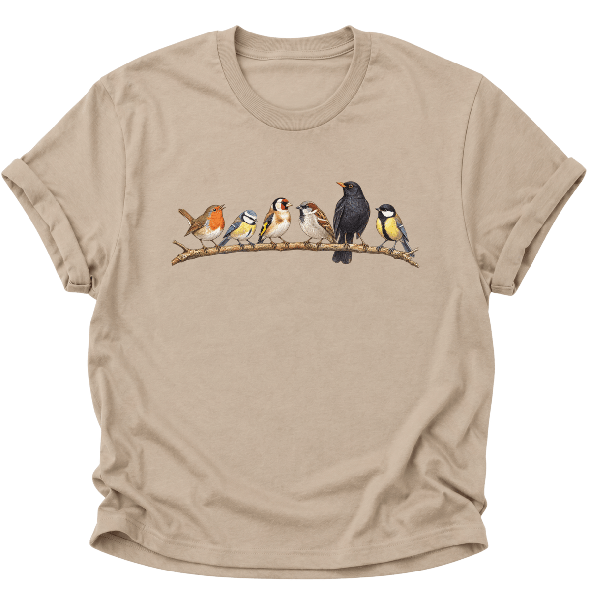 Gartenvögel Vogelbeobachter Unisex T-Shirt Sand - PINE & RIVER