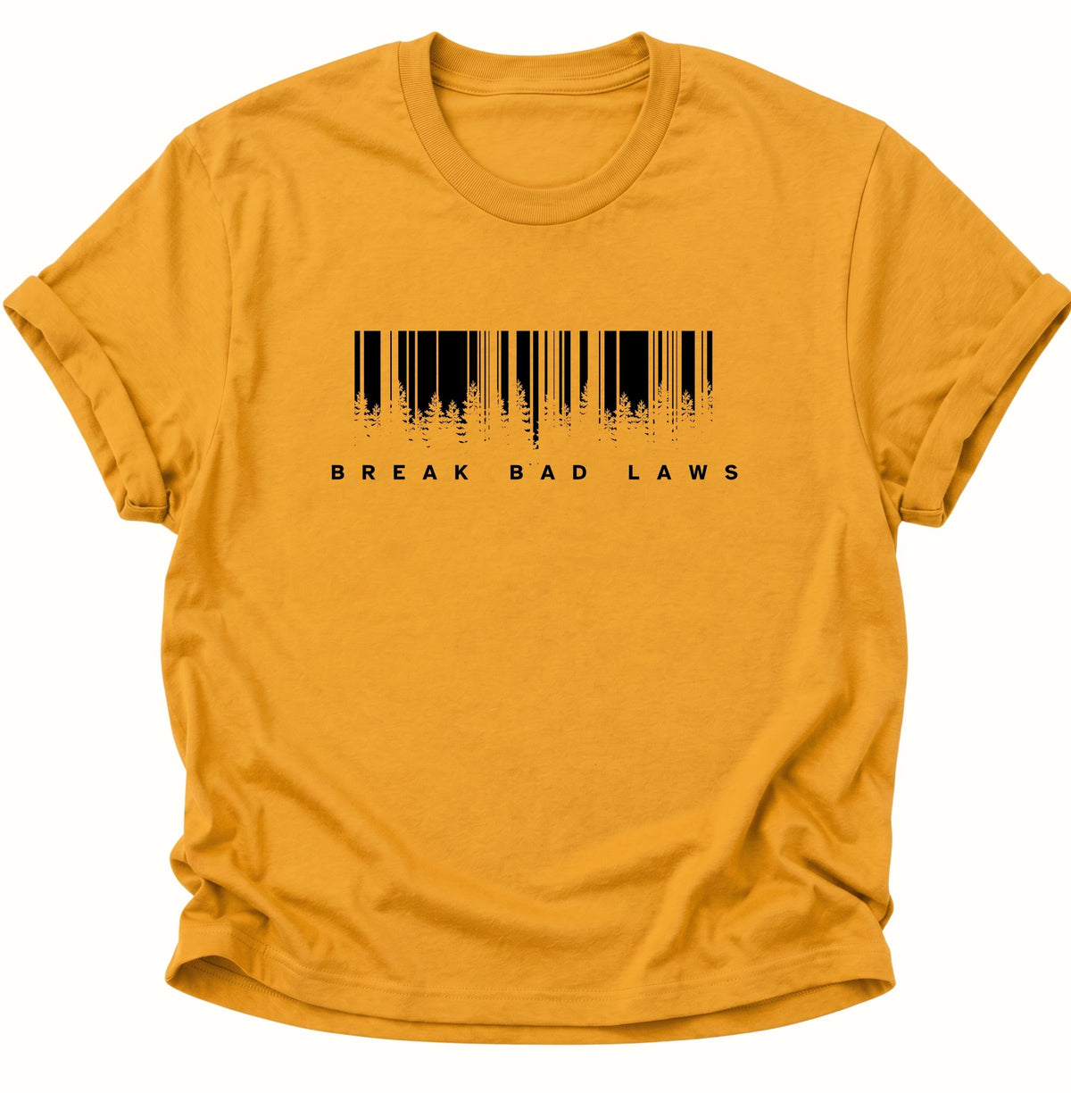 Break Bad Laws Barcode T-Shirt Gelb - PINE & RIVER