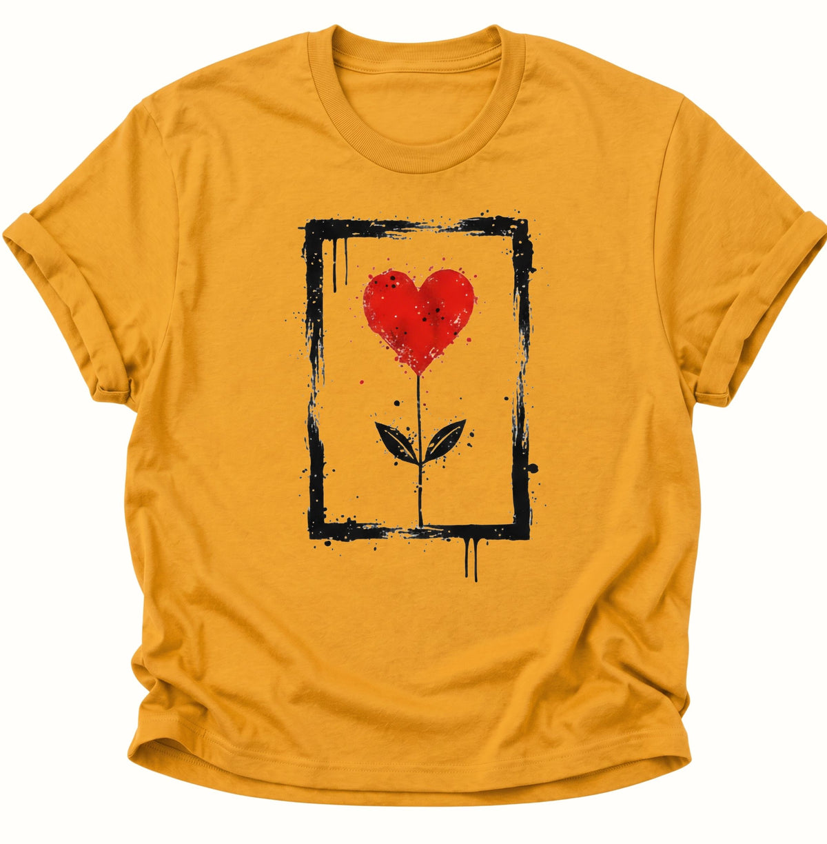 Herz Blume Unisex T-Shirt Gelb - PINE & RIVER