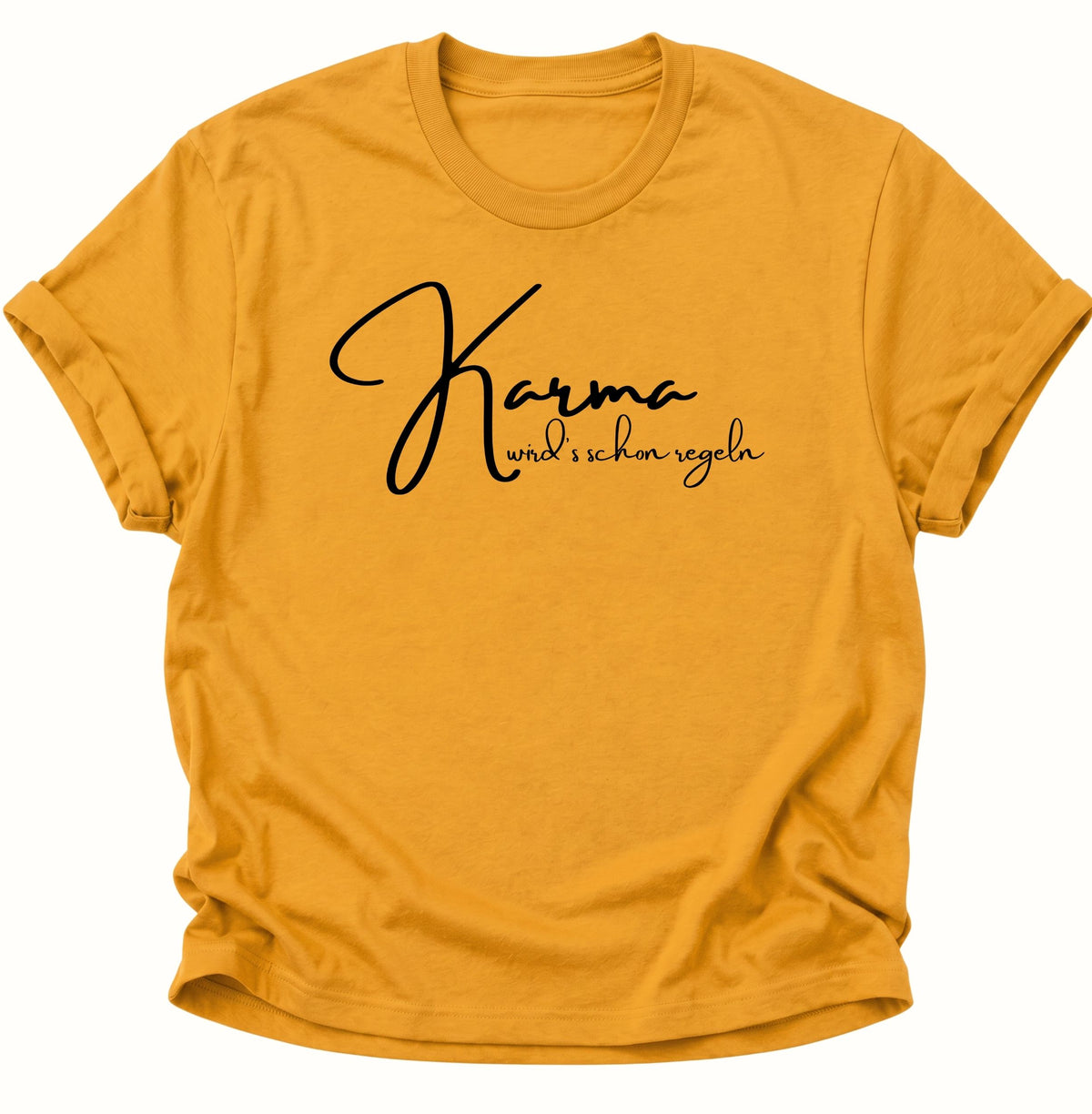 Karma wird's schon regeln Unisex T-Shirt Gelb - PINE & RIVER