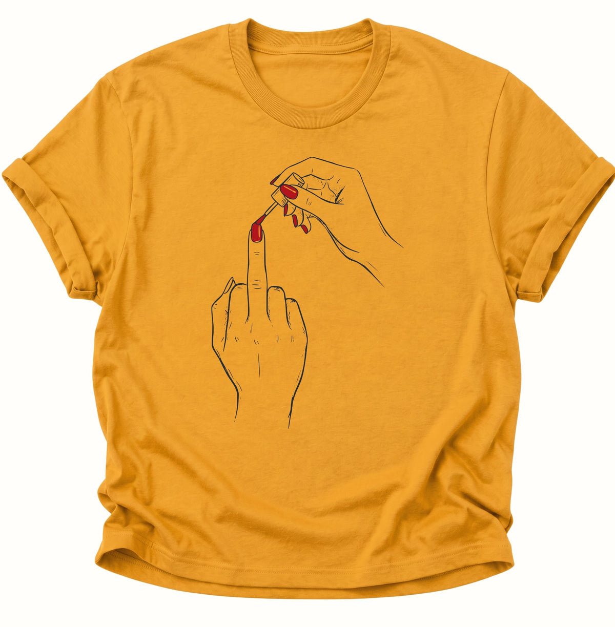 Nagellack Mittelfinger Unisex T-Shirt Gelb - PINE & RIVER