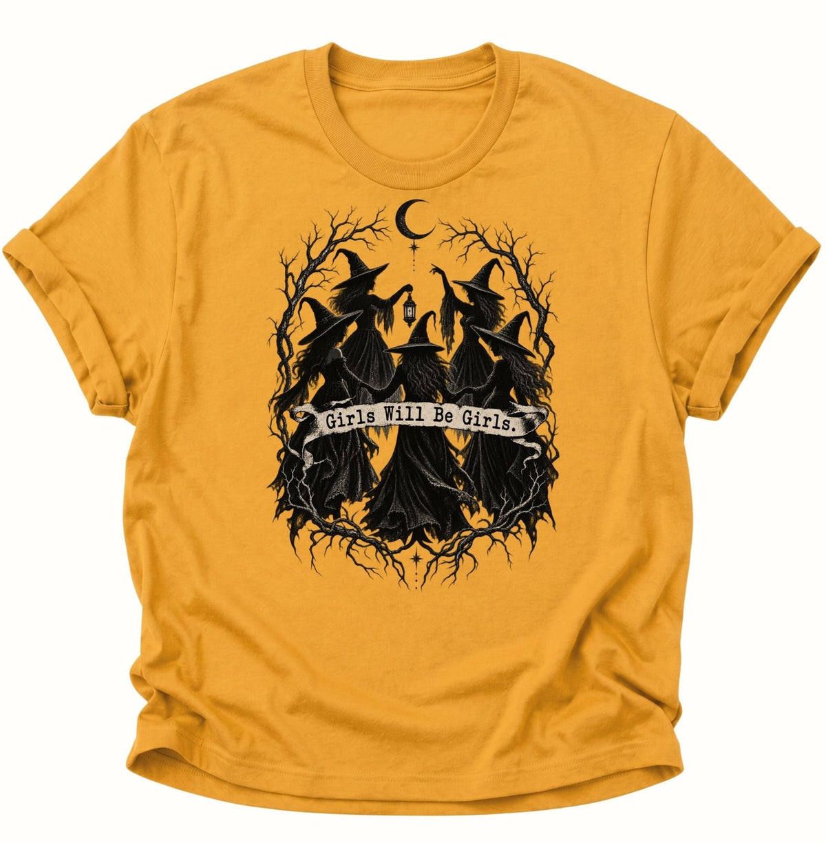Girls Will Be Girls Hexenzirkel Unisex T-Shirt Gelb - PINE & RIVER