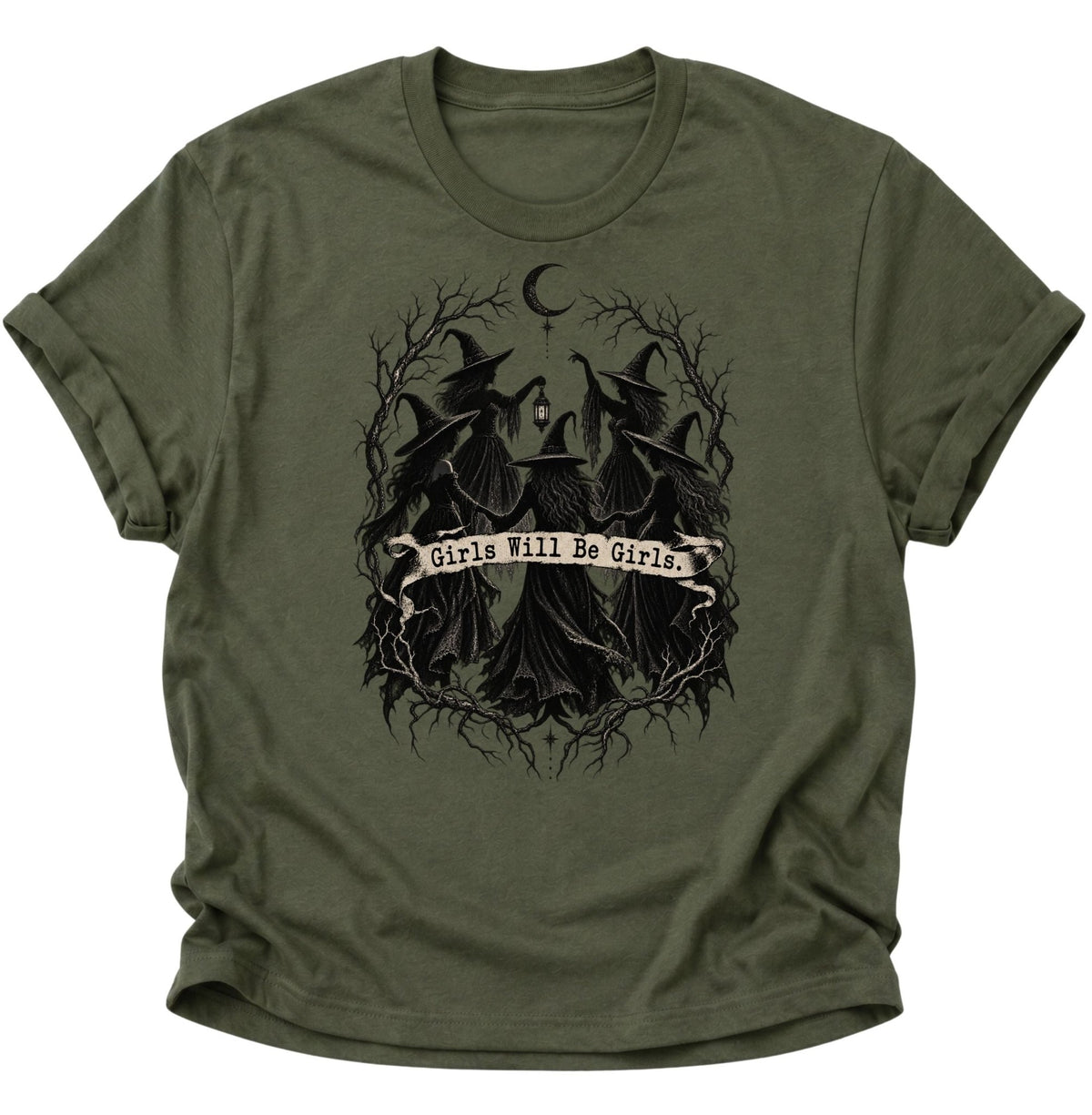 Girls Will Be Girls Hexenzirkel Unisex T-Shirt Military Green - PINE & RIVER