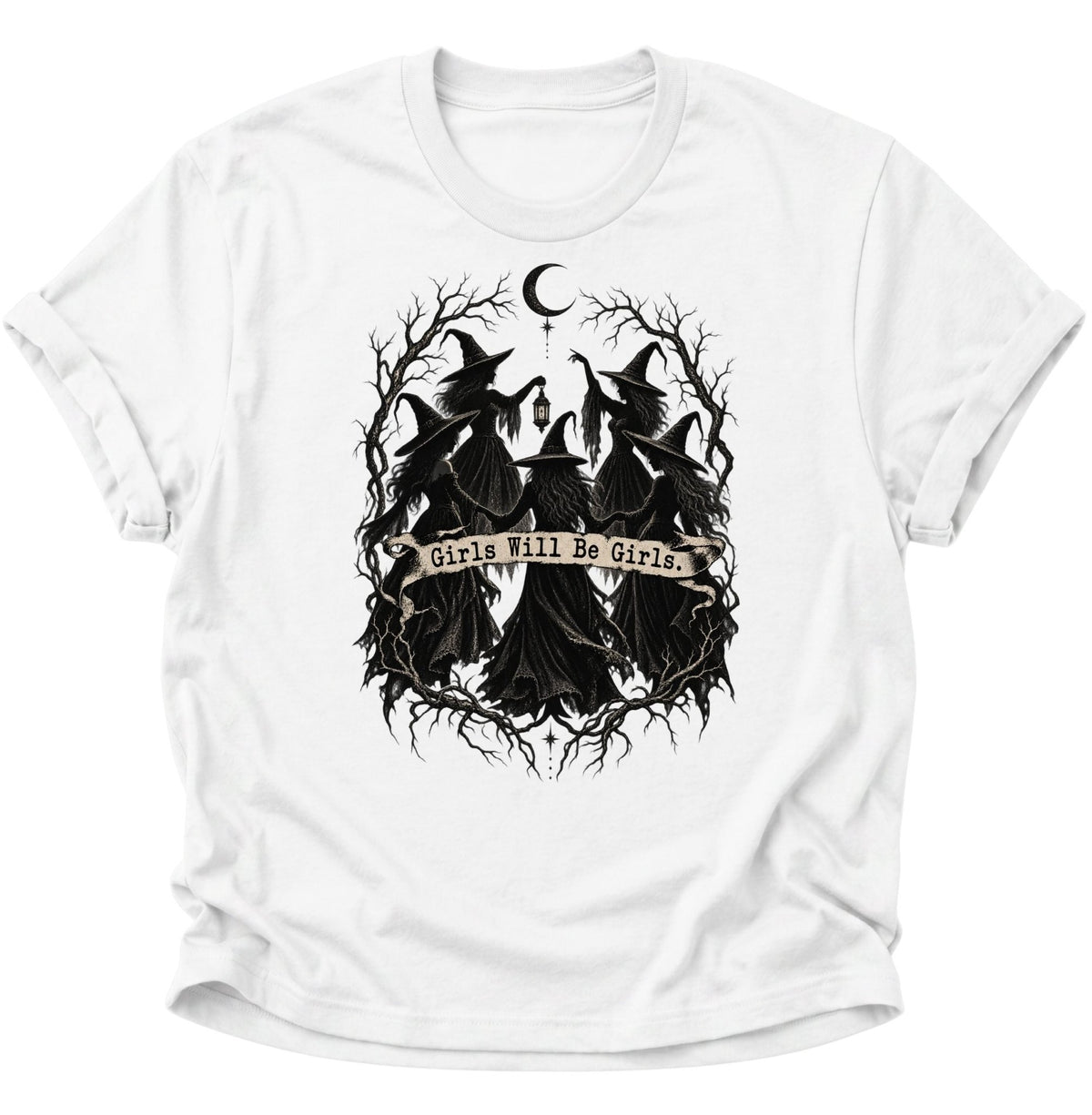 Girls Will Be Girls Hexenzirkel Unisex T-Shirt Weiß - PINE & RIVER