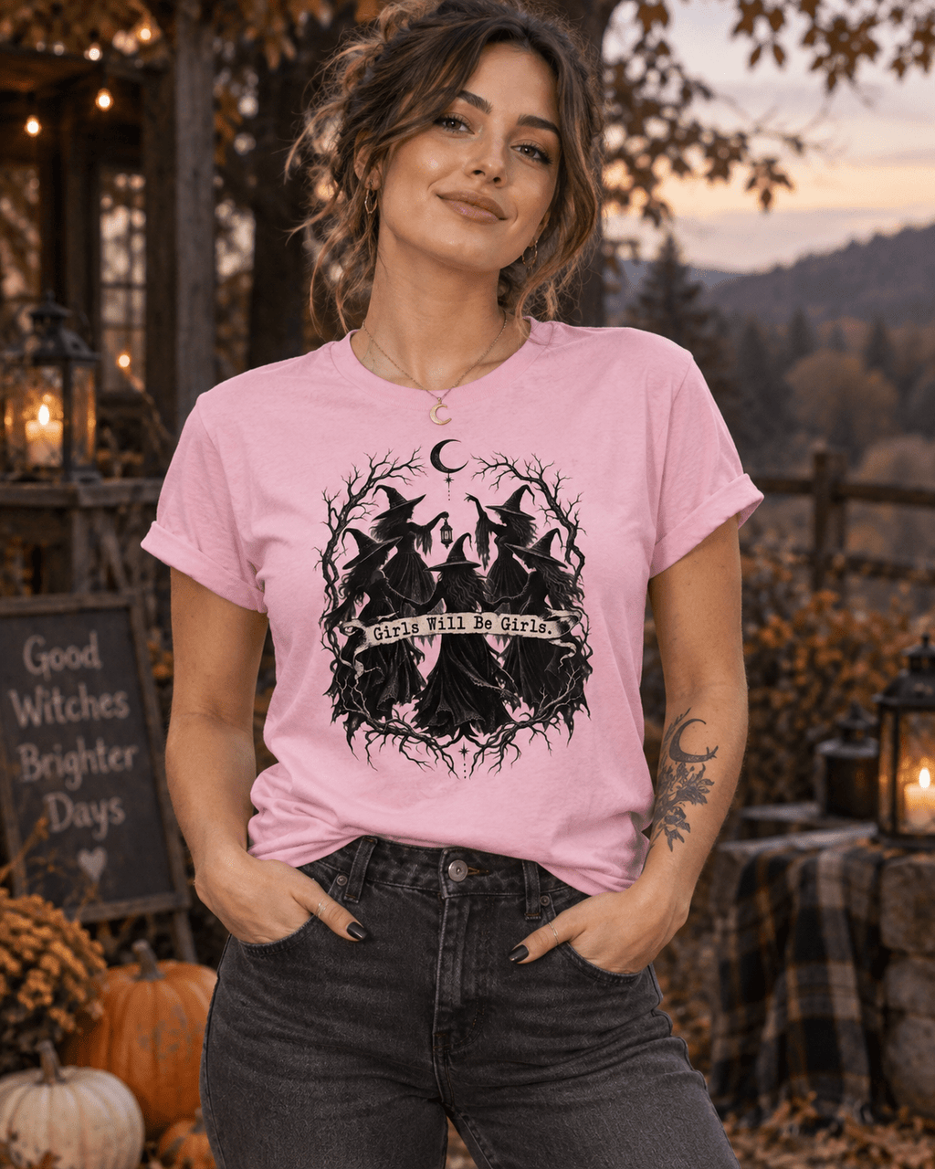 Girls Will Be Girls Hexenzirkel Unisex T-Shirt Gelb - PINE & RIVER