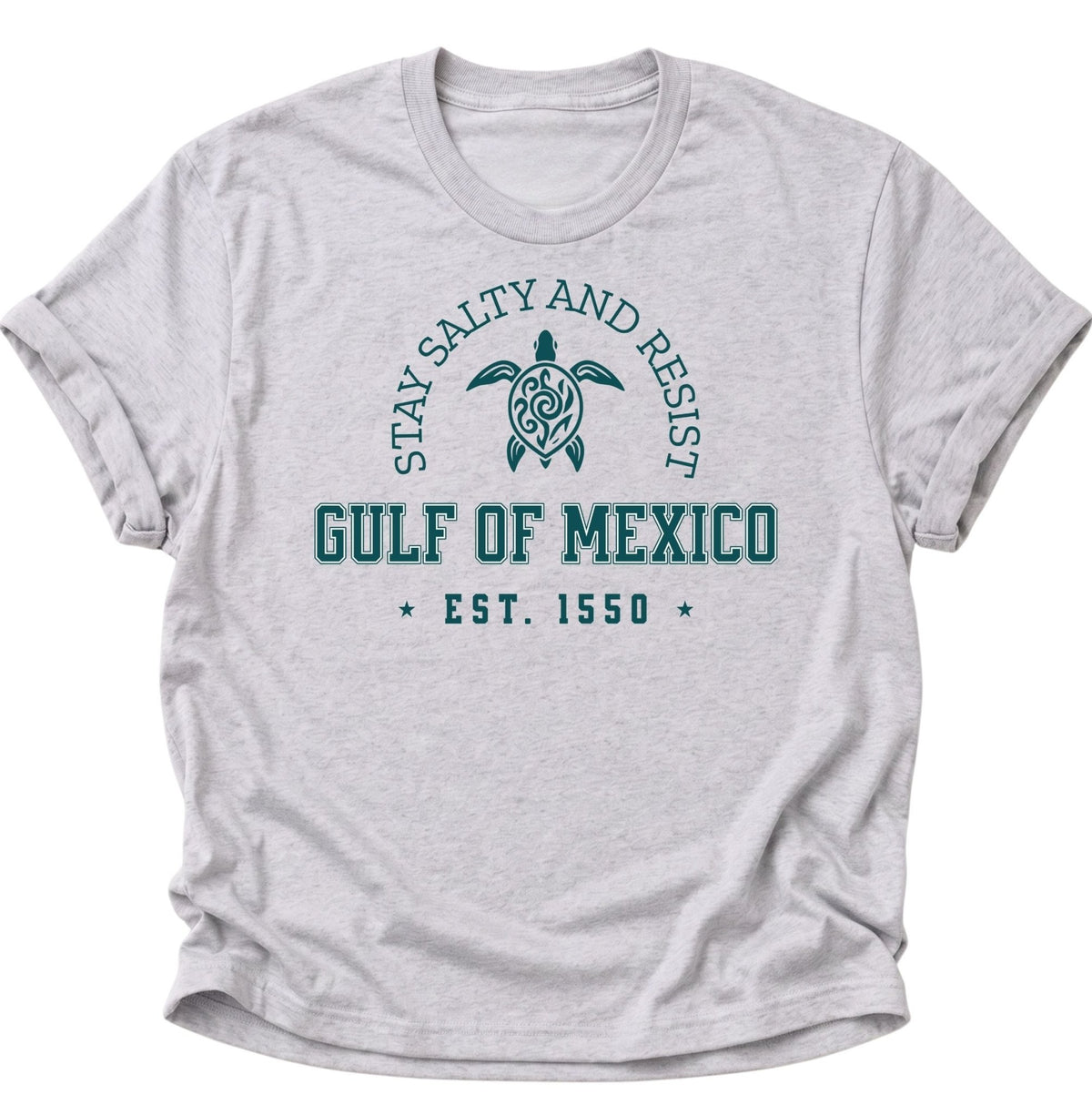 Gulf of Mexico Stay Salty and Resist Unisex T-Shirt Ash Grey - PINE & RIVER