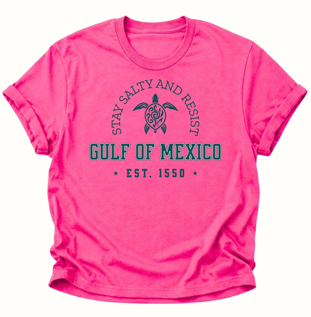 Gulf of Mexico Stay Salty and Resist Unisex T-Shirt Heliconia - PINE & RIVER