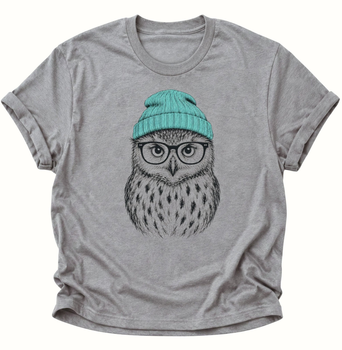 Hipster Eule Vogel Unisex T-Shirt Sport Grey - PINE & RIVER