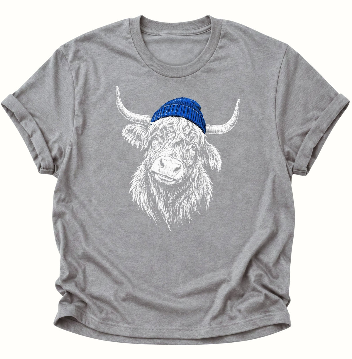 Hochlandrind mit Mütze Unisex T-Shirt Sport Grey - PINE & RIVER