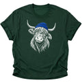 Hochlandrind mit Mütze Unisex T-Shirt Forest Green - PINE & RIVER