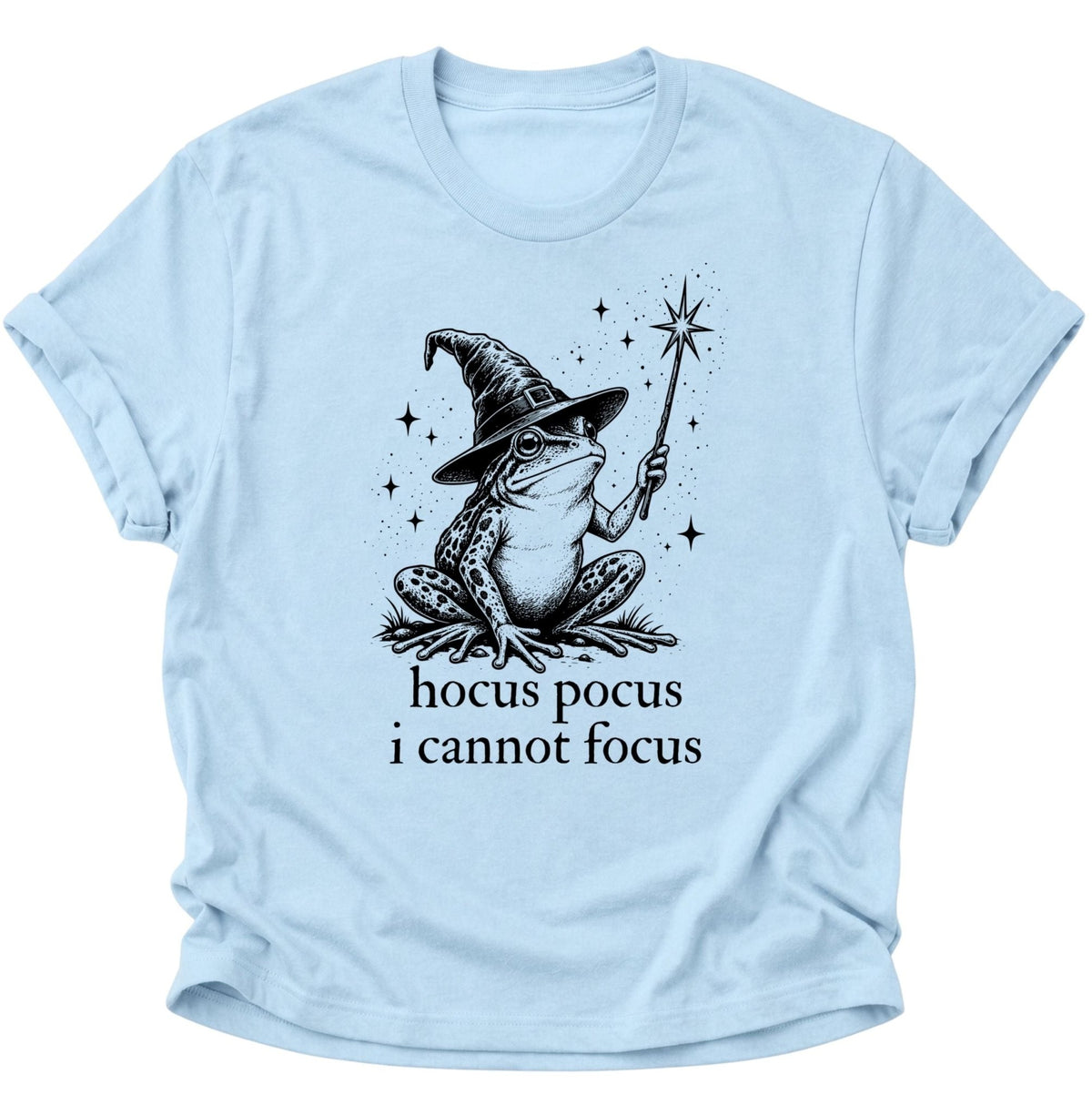 Hocus Pocus I Cannot Focus Frosch Unisex T-Shirt Light Blue - PINE & RIVER