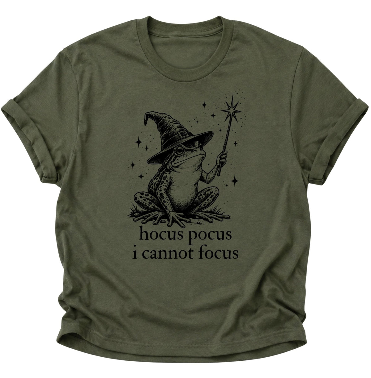 Hocus Pocus I Cannot Focus Frosch Unisex T-Shirt Military Green - PINE & RIVER
