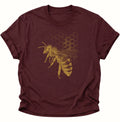 Honigbiene mit Wabe Unisex T-Shirt Maroon - PINE & RIVER
