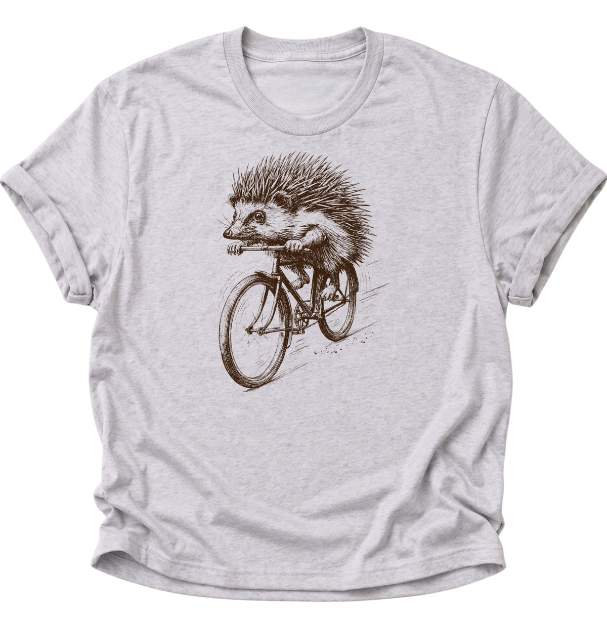 Igel auf dem Fahrrad Unisex T-Shirt Ash Grey - PINE & RIVER