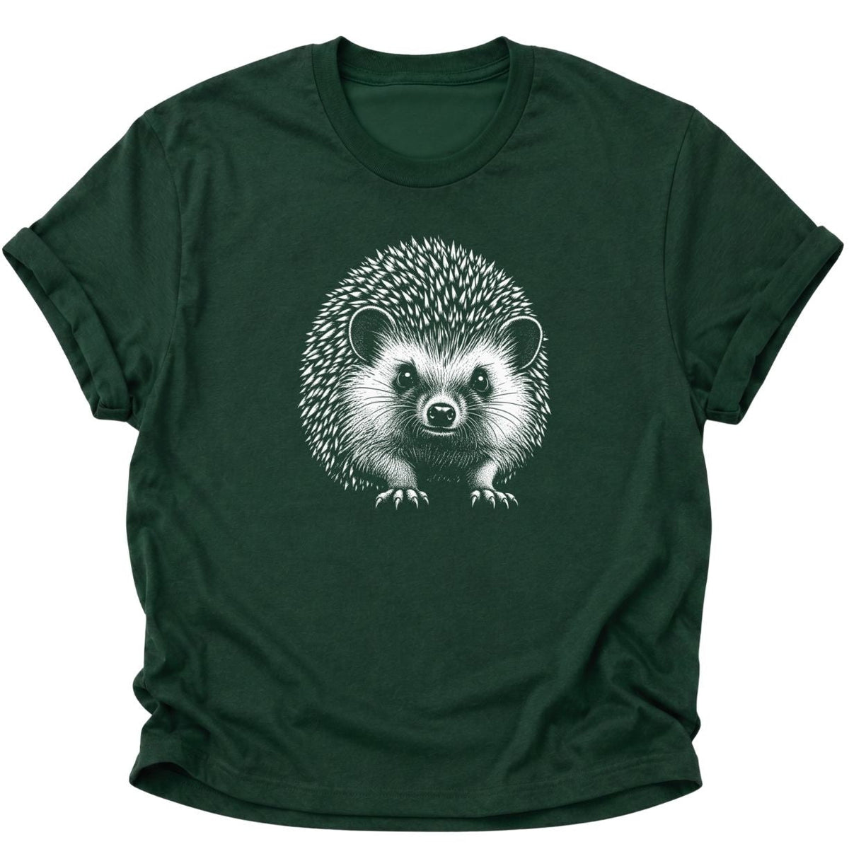 Igel Porträt Unisex T-Shirt Forest Green - PINE & RIVER