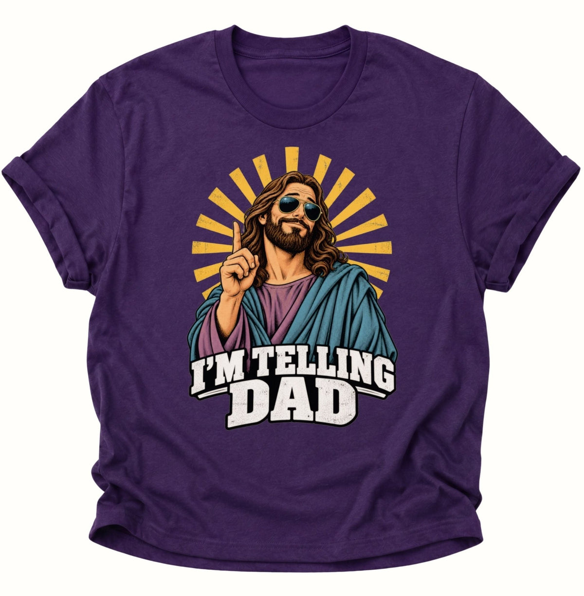 I'm Telling Dad Jesus Unisex T-Shirt Purple - PINE & RIVER