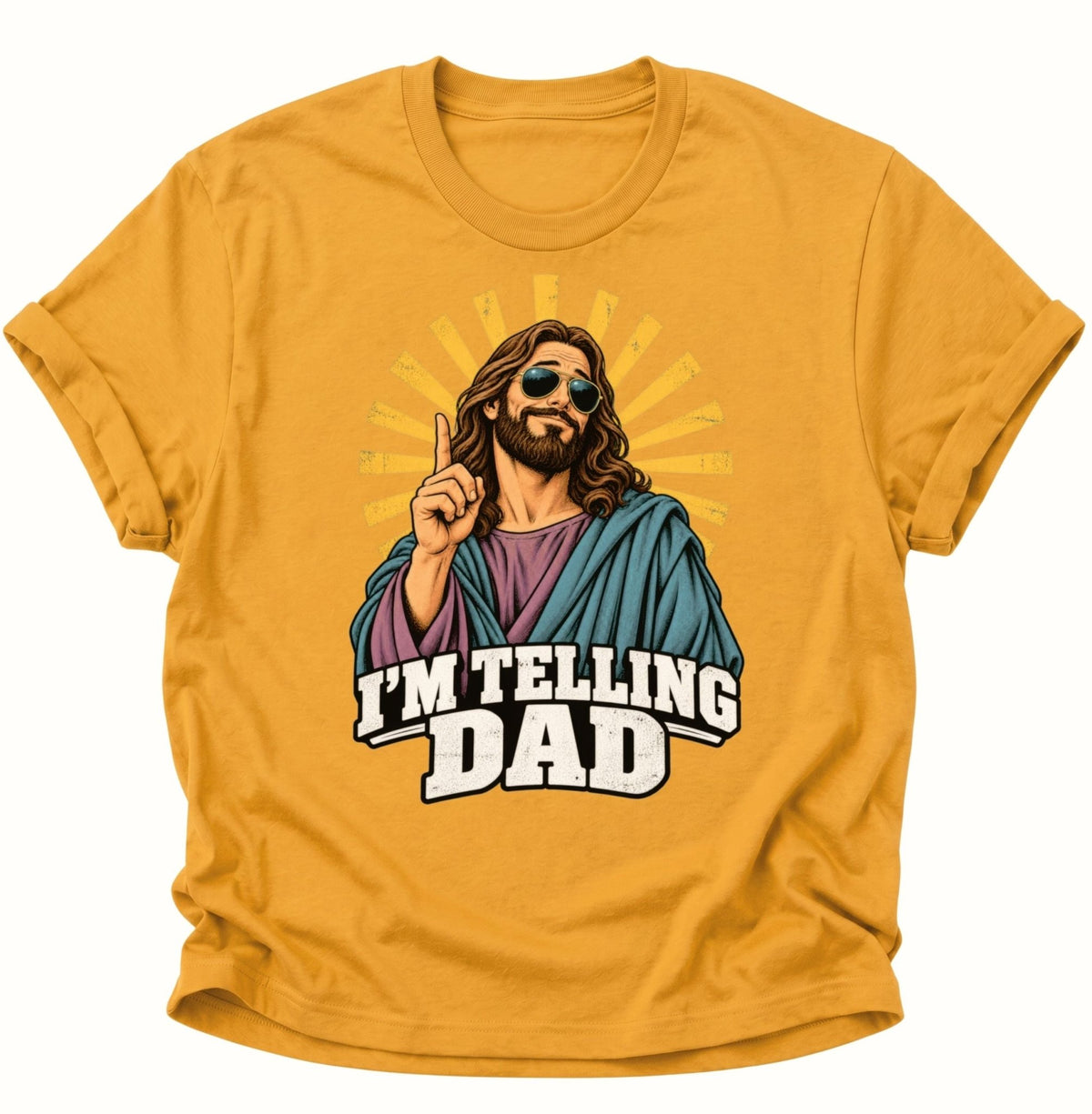 I'm Telling Dad Jesus Unisex T-Shirt Gelb - PINE & RIVER