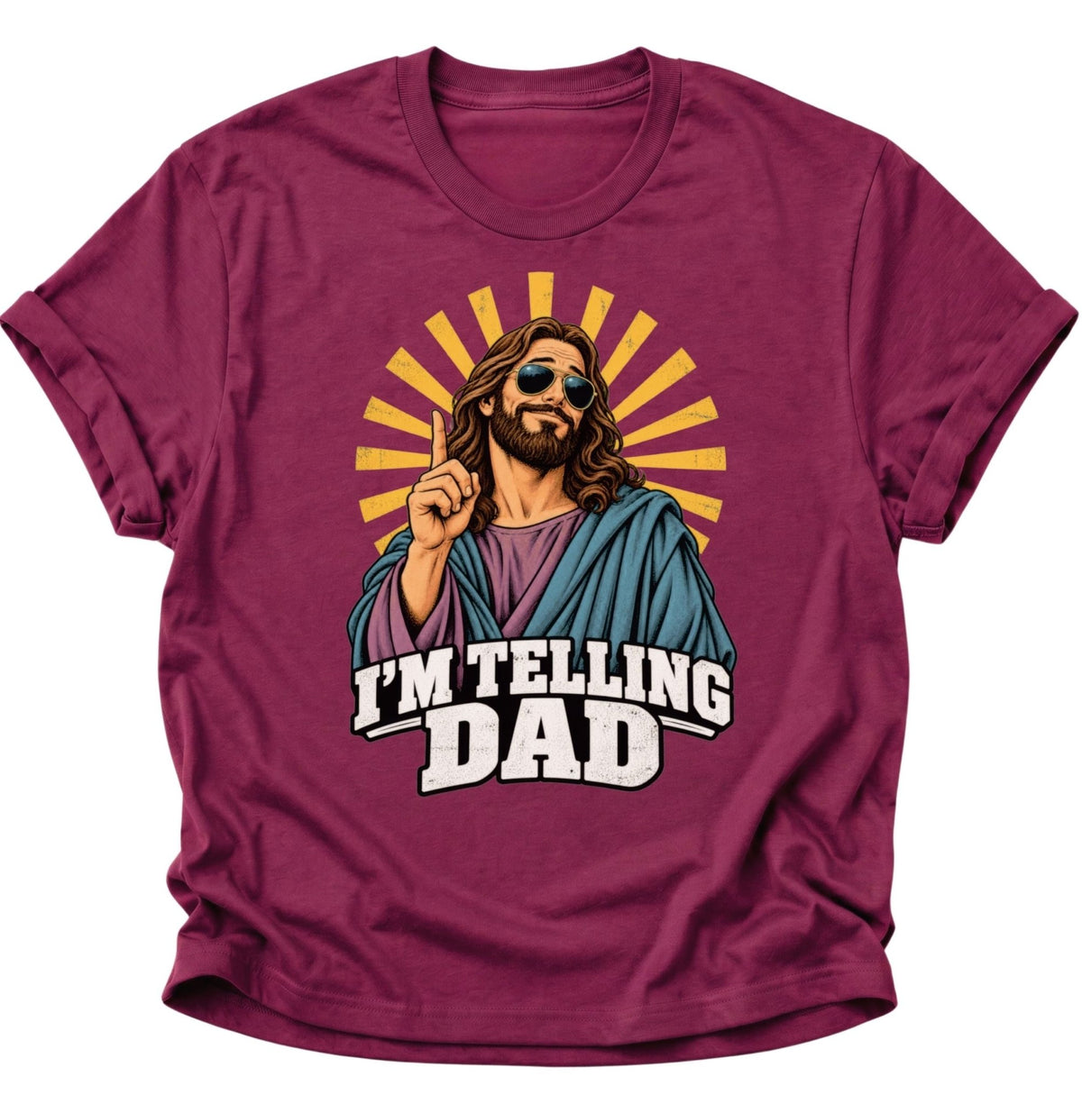I'm Telling Dad Jesus Unisex T-Shirt Cardinal Red - PINE & RIVER