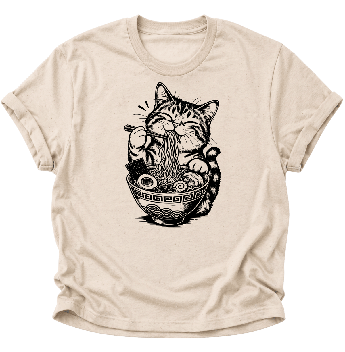 Katze Isst Ramen Unisex T-Shirt Nature - PINE & RIVER