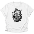 Katze Isst Ramen Unisex T-Shirt Weiß - PINE & RIVER