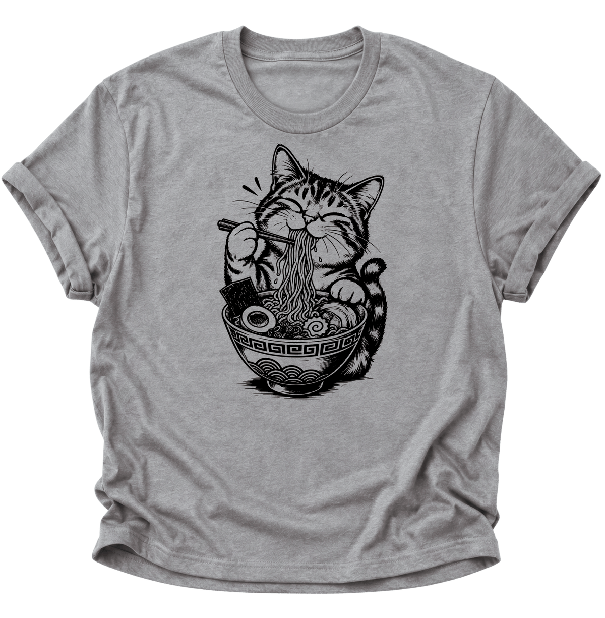 Katze Isst Ramen Unisex T-Shirt Sport Grey - PINE & RIVER