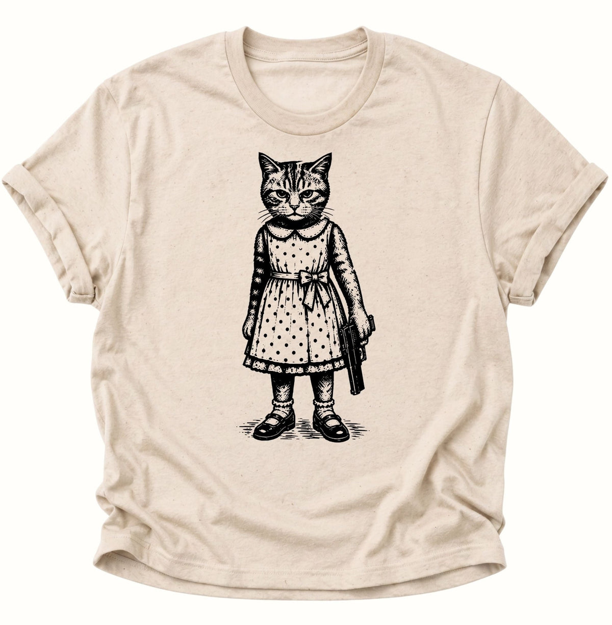 Katze mit Pistole Unisex T-Shirt Nature - PINE & RIVER