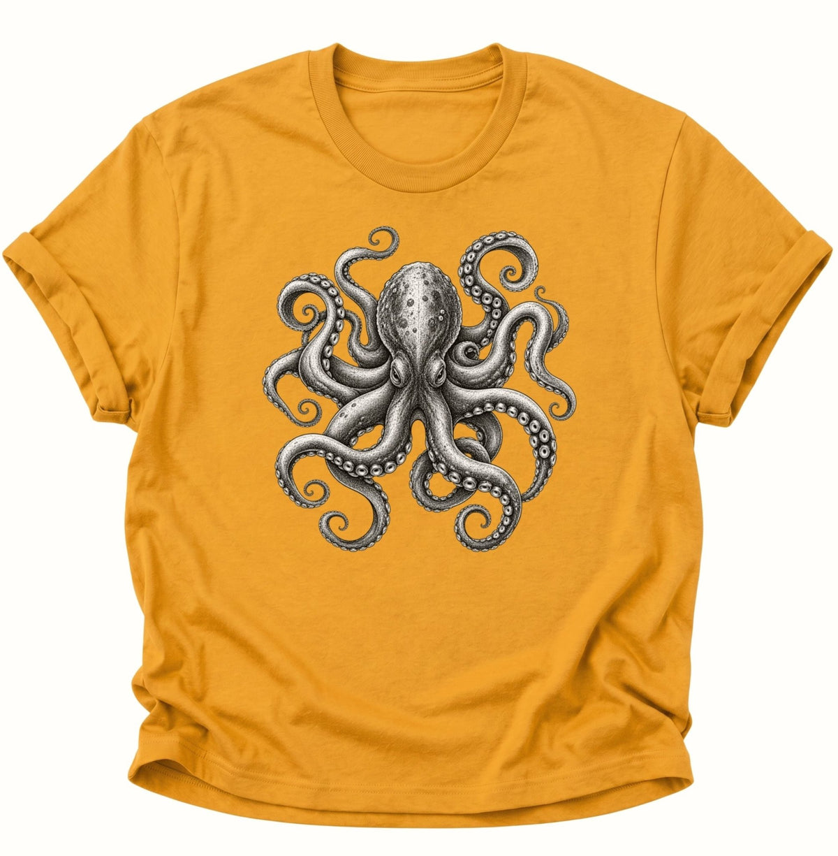 Kraken Unisex T-Shirt Gelb - PINE & RIVER