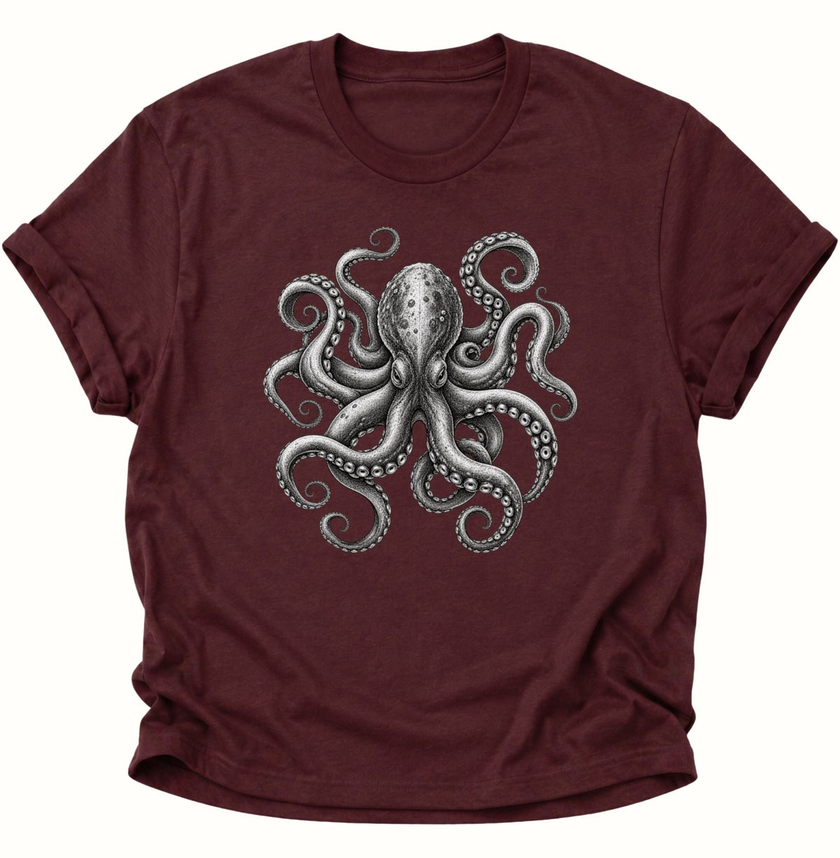 Kraken Unisex T-Shirt Maroon - PINE & RIVER