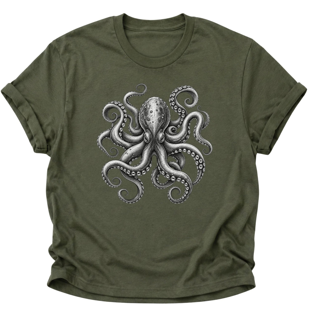 Kraken Unisex T-Shirt Military Green - PINE & RIVER
