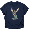 Lachender Esel mit Schal Unisex T-Shirt Navy Blue - PINE & RIVER