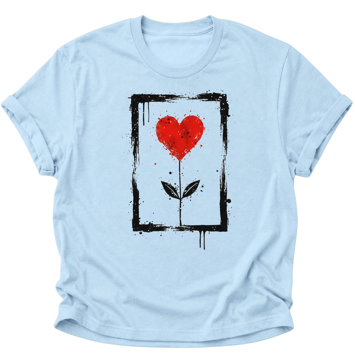 Herz Blume Unisex T-Shirt Light Blue - PINE & RIVER