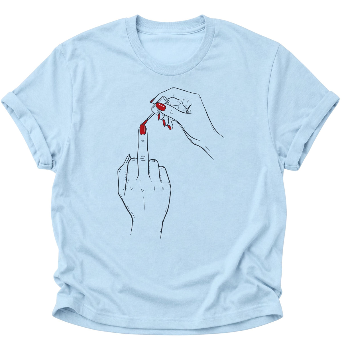 Nagellack Mittelfinger Unisex T-Shirt Light Blue - PINE & RIVER