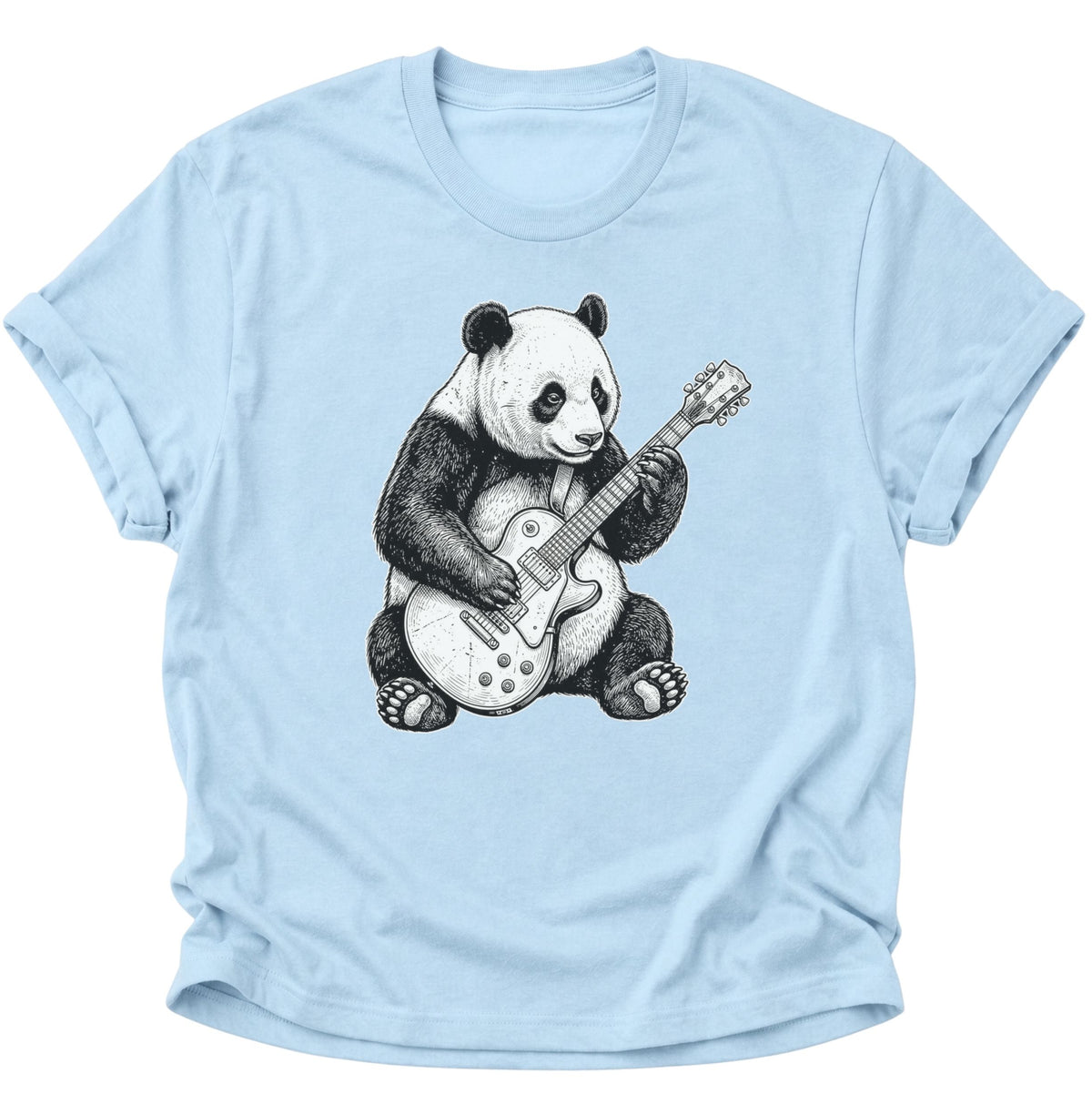 Panda E-Gitarre Unisex T-Shirt Light Blue - PINE & RIVER