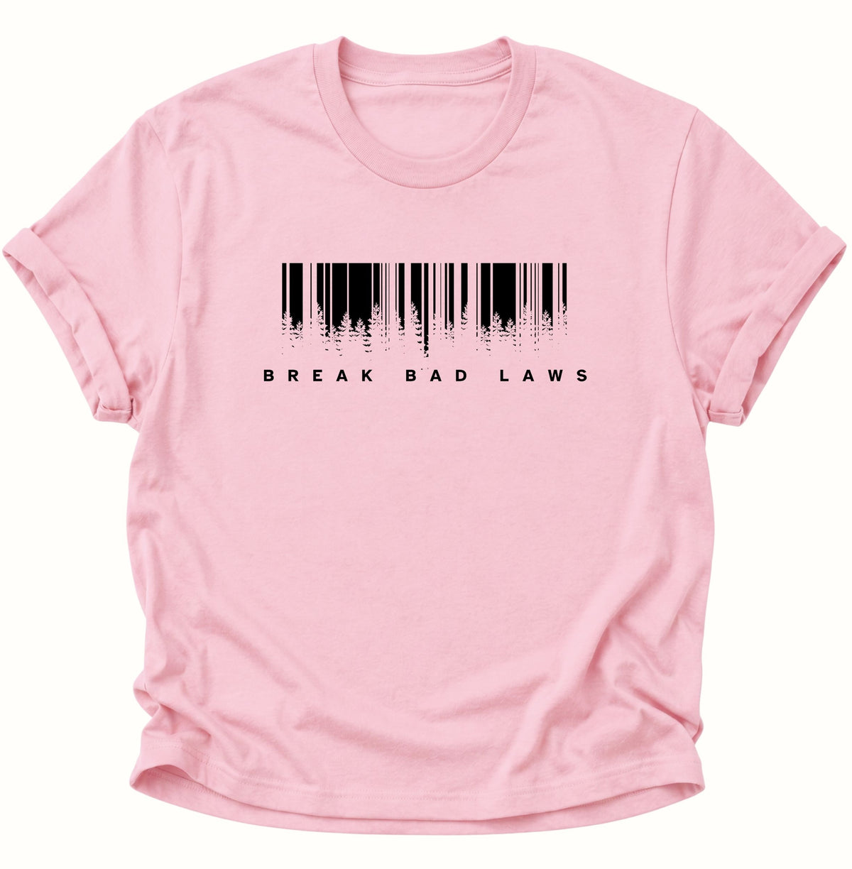 Break Bad Laws Barcode T-Shirt Light Pink - PINE & RIVER