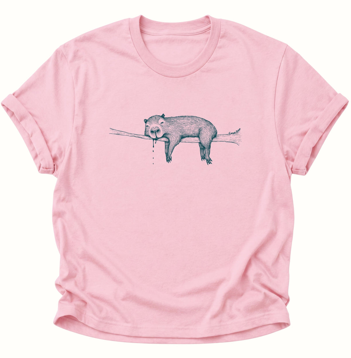 Faules Capybara Carpe Diem Unisex T-Shirt Light Pink - PINE & RIVER