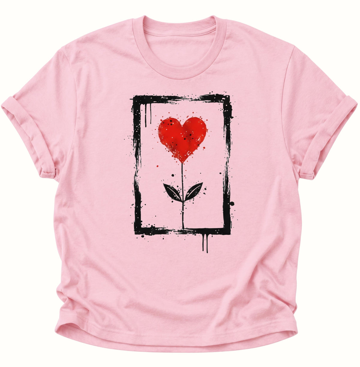 Herz Blume Unisex T-Shirt Light Pink - PINE & RIVER