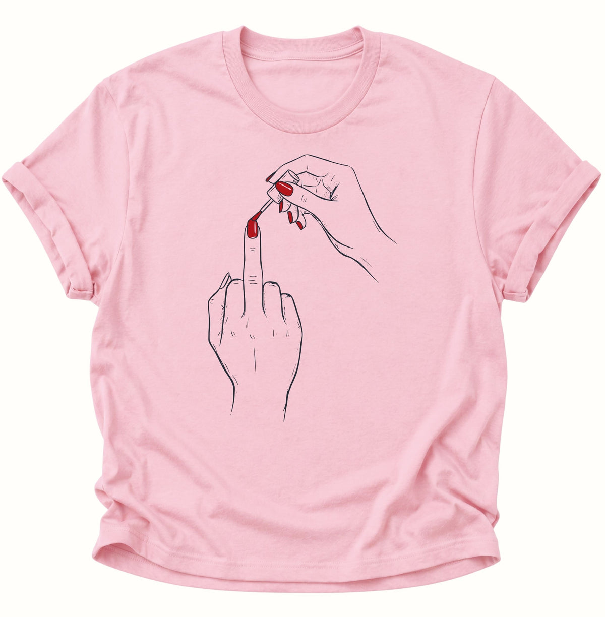 Nagellack Mittelfinger Unisex T-Shirt Light Pink - PINE & RIVER
