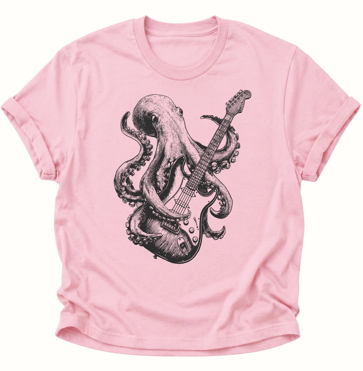 Kraken E-Gitarre Unisex T-Shirt Light Pink - PINE & RIVER