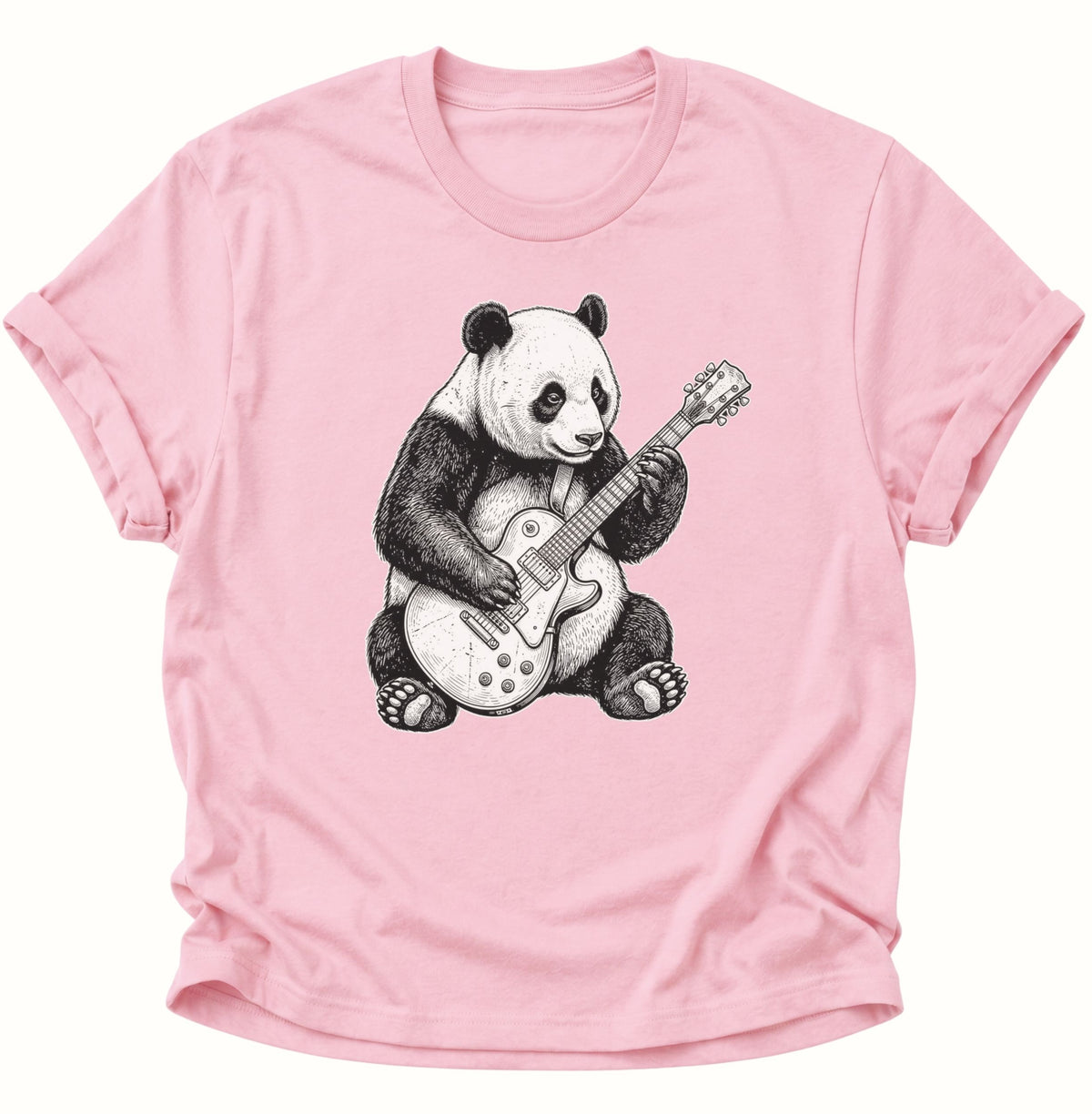 Panda E-Gitarre Unisex T-Shirt Light Pink - PINE & RIVER