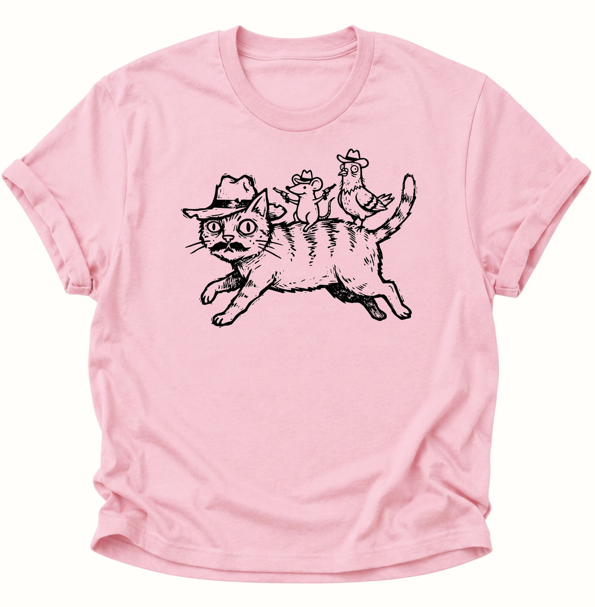 Crazy Katzen Gang Unisex T-Shirt Light Pink - PINE & RIVER