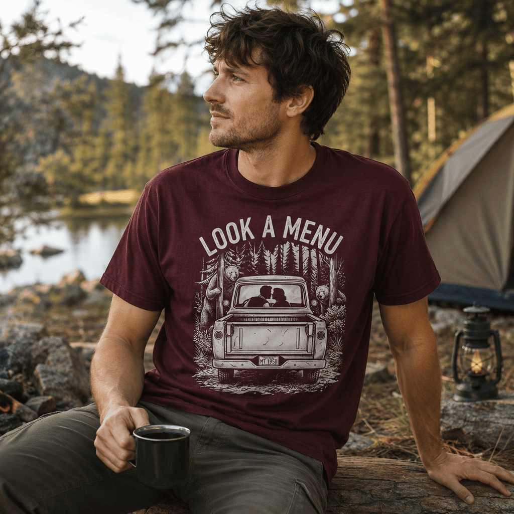 Look a Menu Bären Unisex T-Shirt Military Green - PINE & RIVER