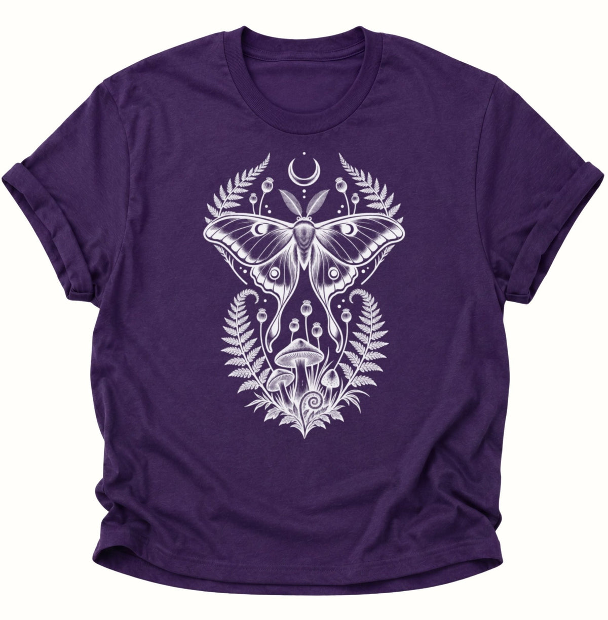 Luna Motte Pilze Wald Unisex T-Shirt Purple - PINE & RIVER