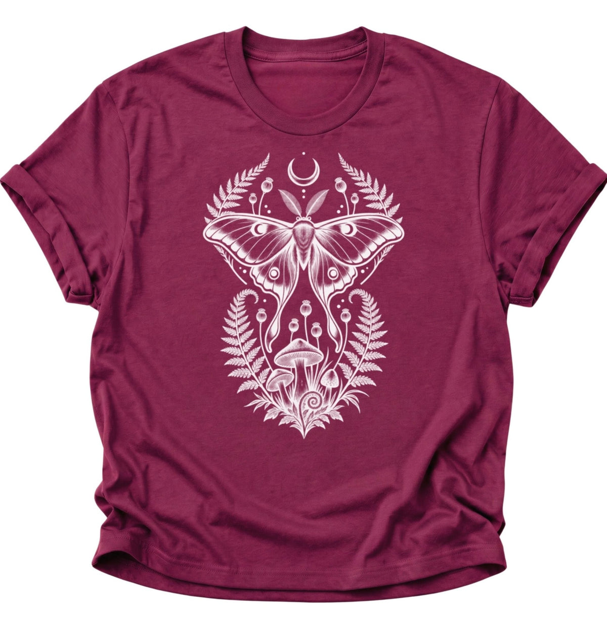 Luna Motte Pilze Wald Unisex T-Shirt Cardinal Red - PINE & RIVER