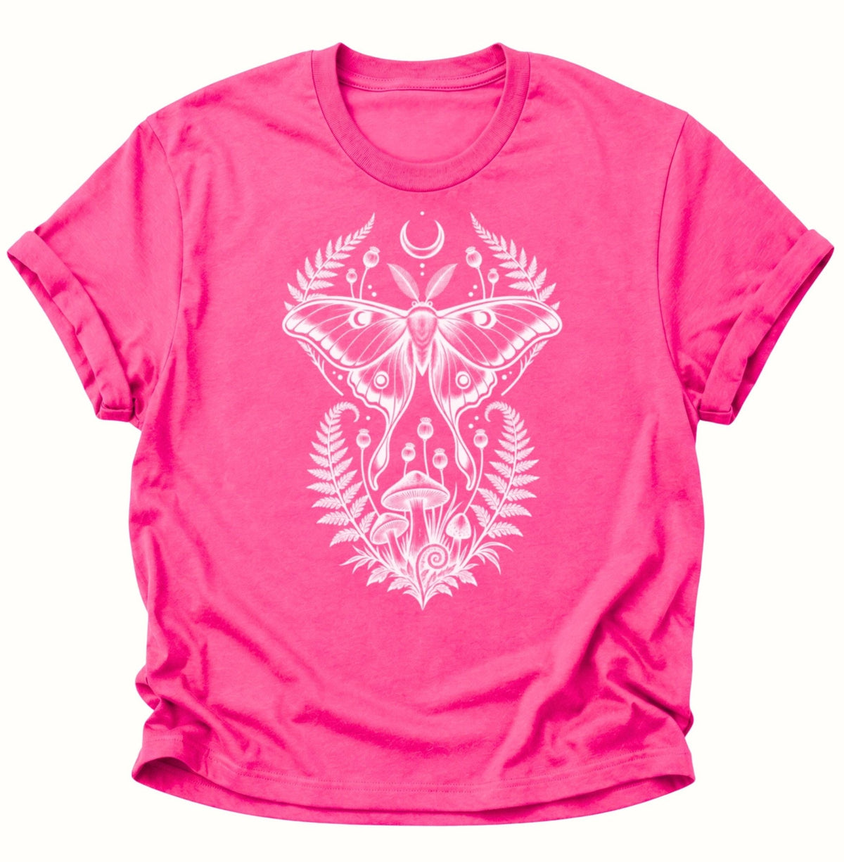 Luna Motte Pilze Wald Unisex T-Shirt Heliconia - PINE & RIVER