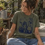 Mädchen und Tiger Vintage Unisex T-Shirt Gelb - PINE & RIVER