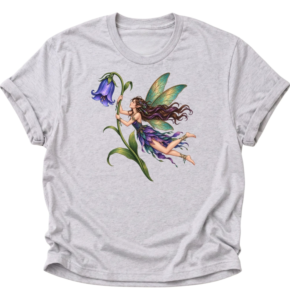 Magische Fee mit Blume Unisex T-Shirt Ash Grey - PINE & RIVER