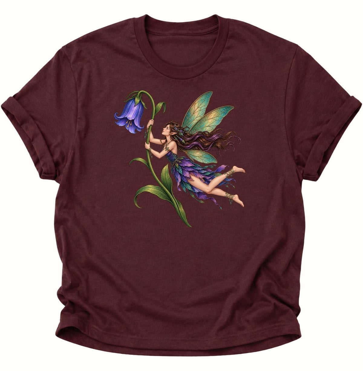 Magische Fee mit Blume Unisex T-Shirt Maroon - PINE & RIVER
